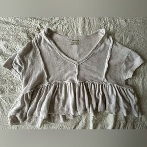 Urban Outfitters Cream Textured Blouse